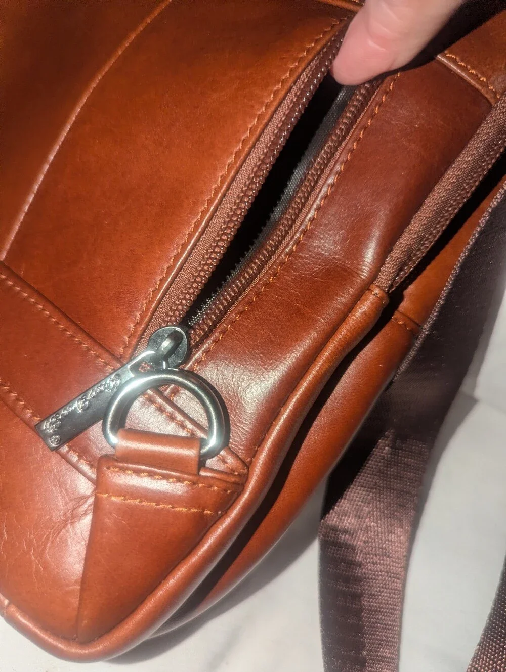 Xiao Duo Li Leather Crossbody Bag for Men - Brown